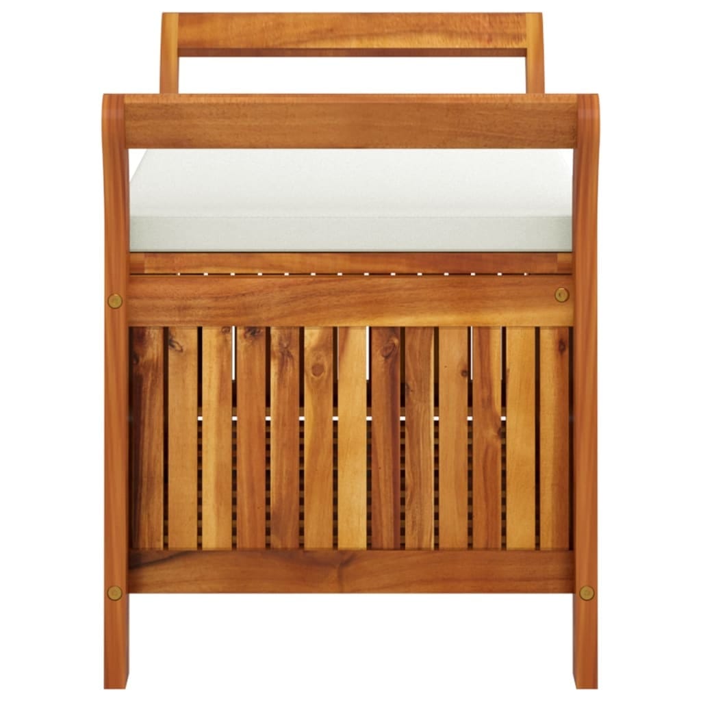 Patio Storage Bench with Cushion 35.8" Solid Wood Acacia