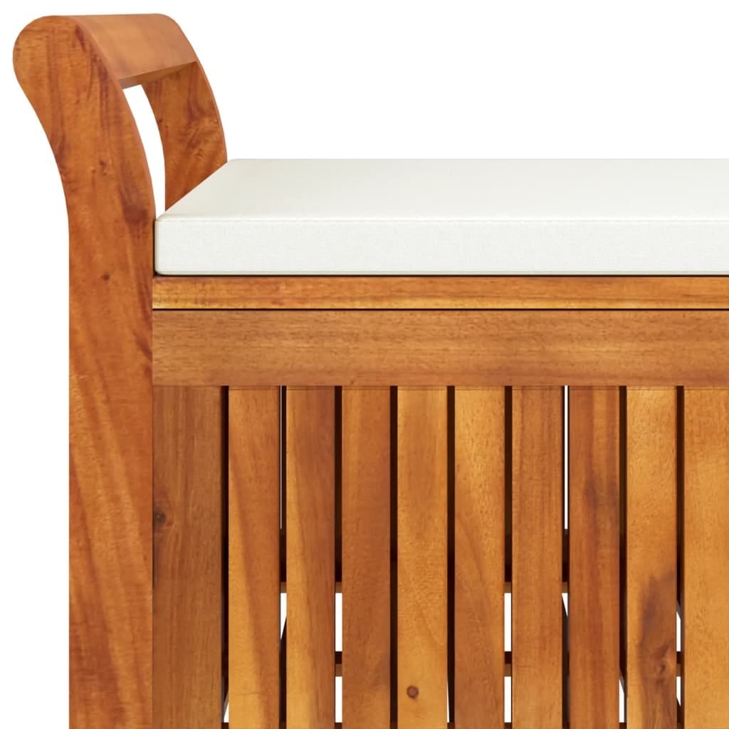 Patio Storage Bench with Cushion 35.8" Solid Wood Acacia