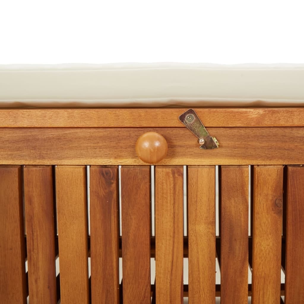 Patio Storage Bench with Cushion 35.8" Solid Wood Acacia