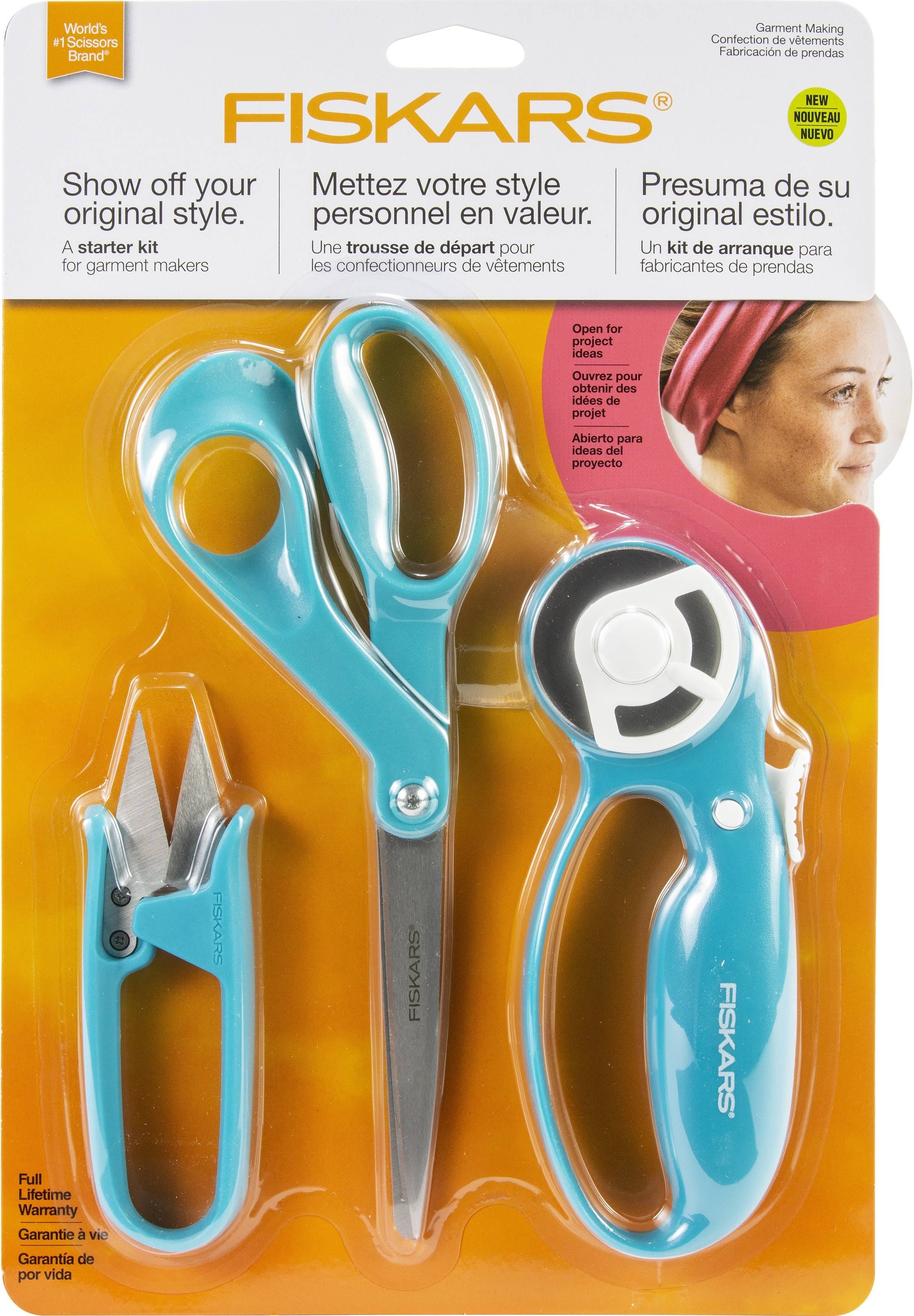 Fiskars Garment Sewing Fashion Starter Set 3pcs Rotary Cutter Thread Snips and Scissors 1 Pack of 1 Piece