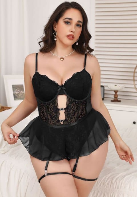 Plus Size Lovely Lace Teddy
