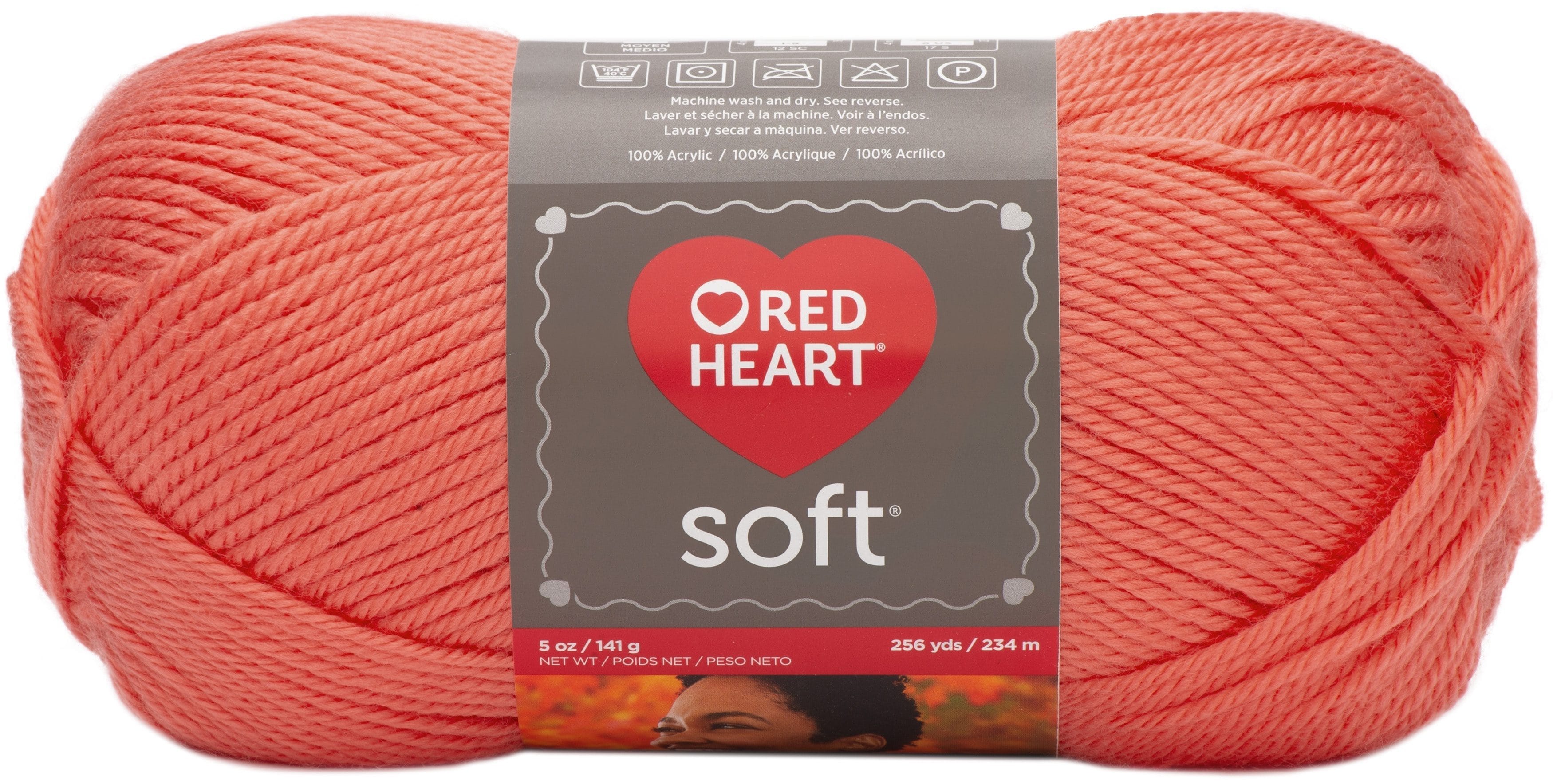 Spinrite Red Heart Soft Yarn Coral 1 Pack of 2 Skein