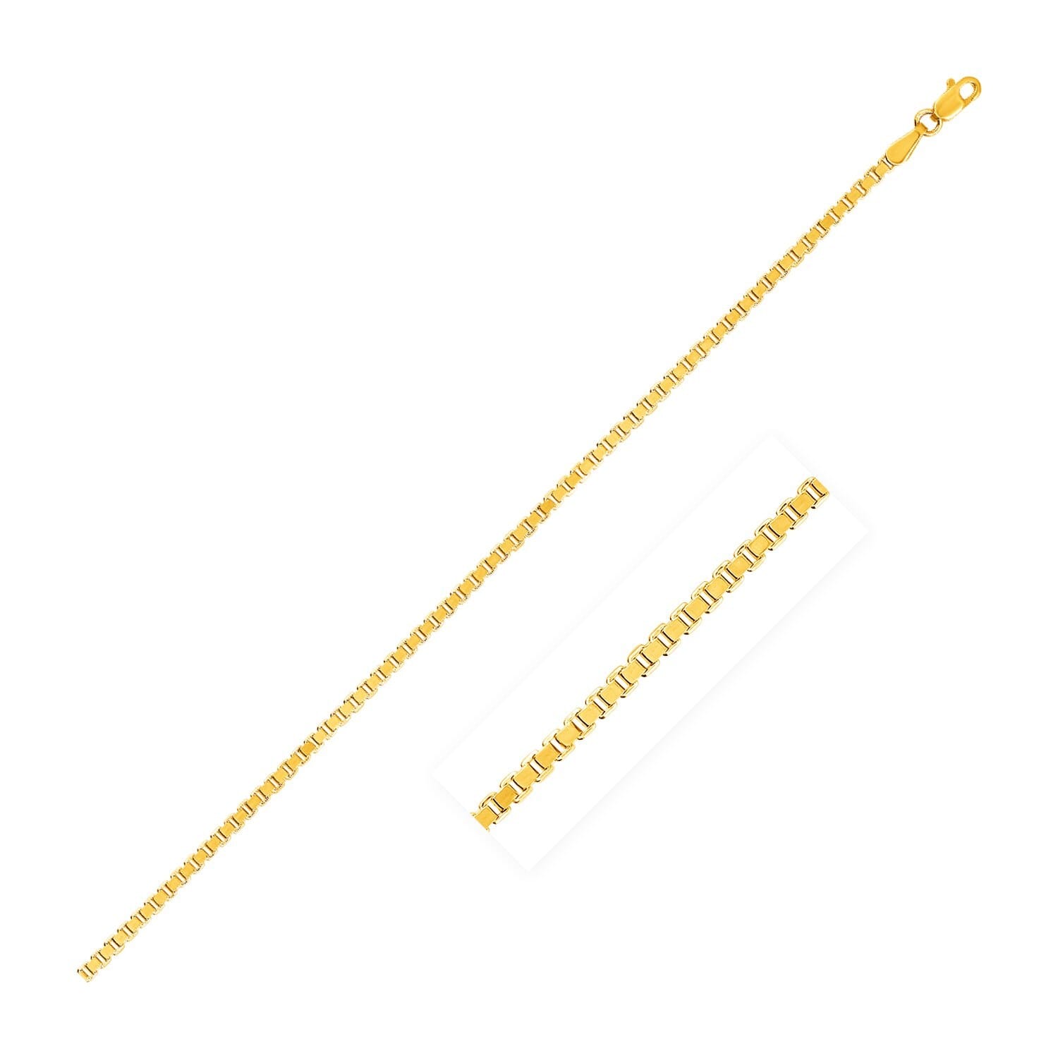 14k Yellow Gold Semi Solid Box Chain (2.10 mm)