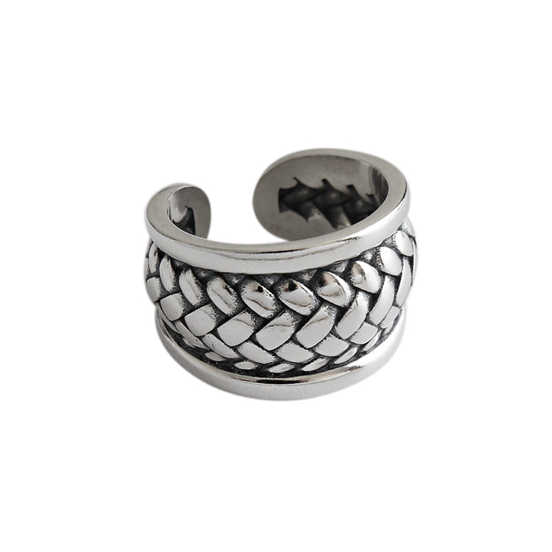 Vintage Twisted Wide 925 Sterling Silver Adjustable Ring