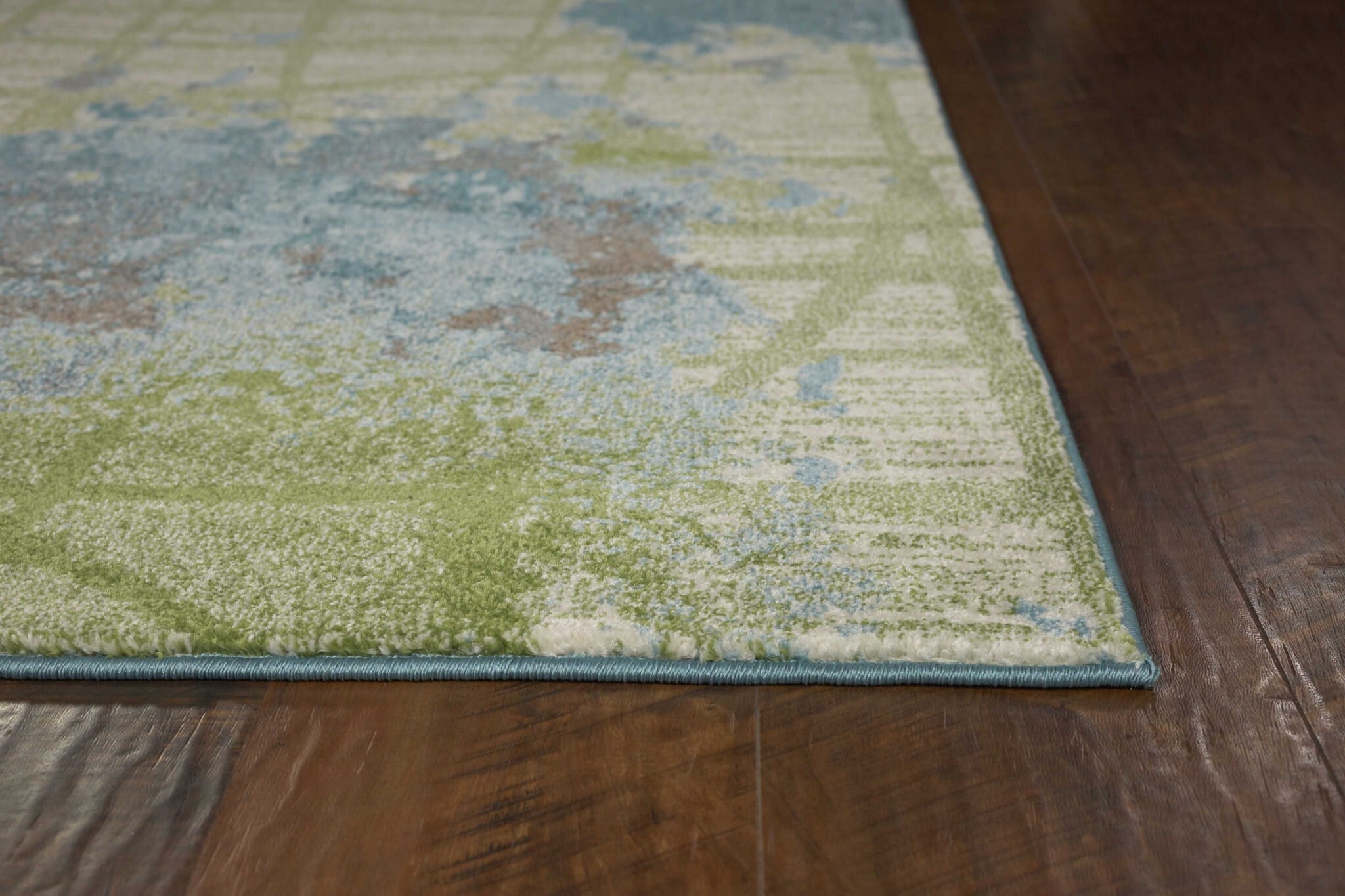 6' X 9' Green Or Blue Abstract Design Indoor Area Rug