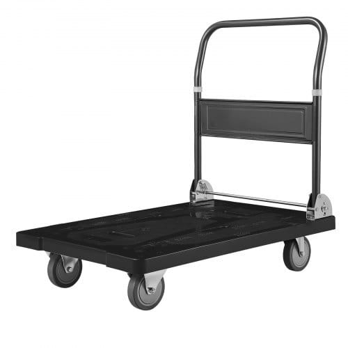Foldable Push Cart Dolly, 1000 lbs Capacity, Folding Platform Truck with Swivel Wheels, Moving Platform Hand Truck Flatbed Cart, Space Saving Push Handle, for Easy Storage, 35.2 x 23.4 x 33.5 in