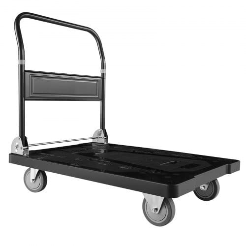 Foldable Push Cart Dolly, 1000 lbs Capacity, Folding Platform Truck with Swivel Wheels, Moving Platform Hand Truck Flatbed Cart, Space Saving Push Handle, for Easy Storage, 35.2 x 23.4 x 33.5 in