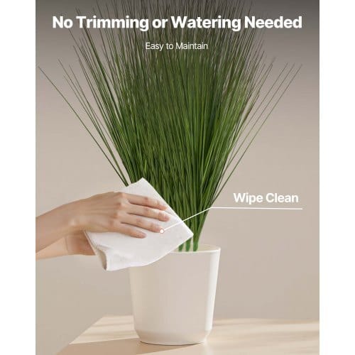 Artificial Grass Plant, 27 inch Faux Onion Grass Fake Greenery Shrubs Plant, Premium PVC for Indoor Outdoor House Home Garden Office Room D?©cor, Housewarming, 8 Pack Green