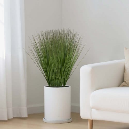 Artificial Grass Plant, 27 inch Faux Onion Grass Fake Greenery Shrubs Plant, Premium PVC for Indoor Outdoor House Home Garden Office Room D?©cor, Housewarming, 8 Pack Green