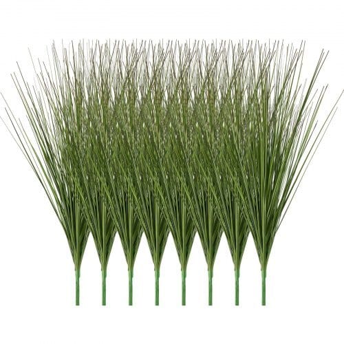 Artificial Grass Plant, 27 inch Faux Onion Grass Fake Greenery Shrubs Plant, Premium PVC for Indoor Outdoor House Home Garden Office Room D?©cor, Housewarming, 8 Pack Green
