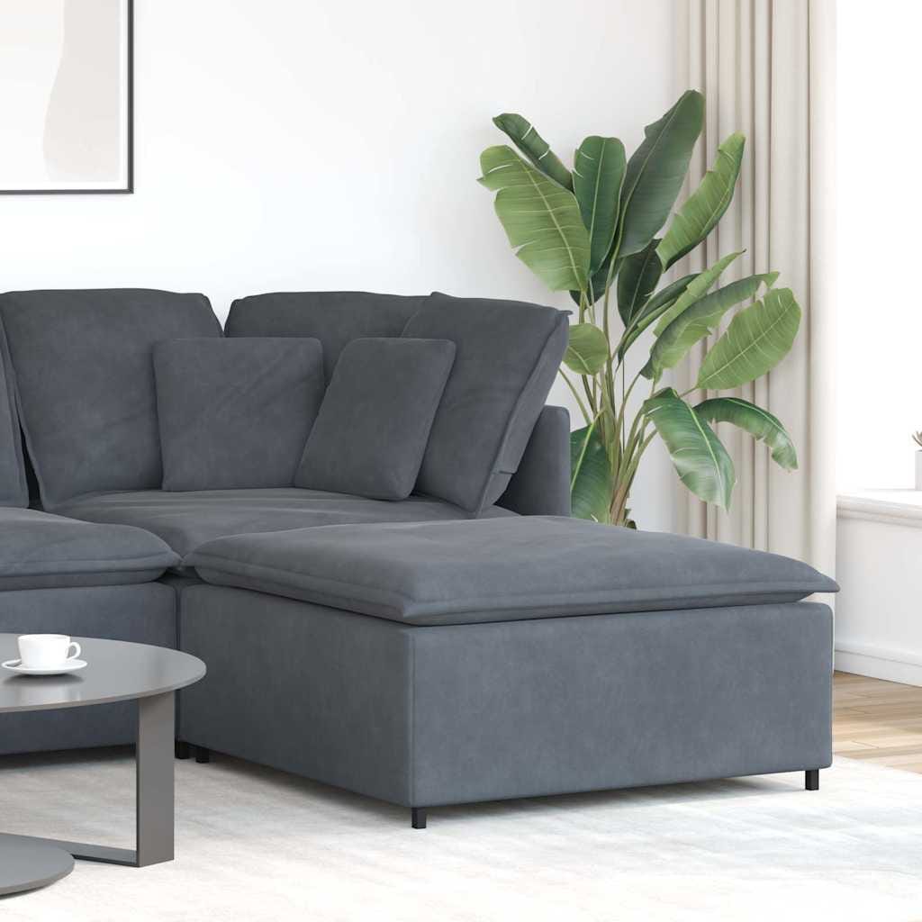 Modular Sofa Footstool Module Dark Gray 39.4"x39.4"x18.9"
