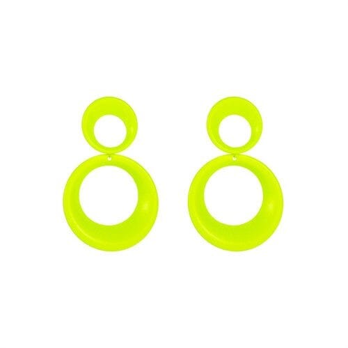 Cool Style Double Circle Wholesale Women Dangle Earrings - Yellow