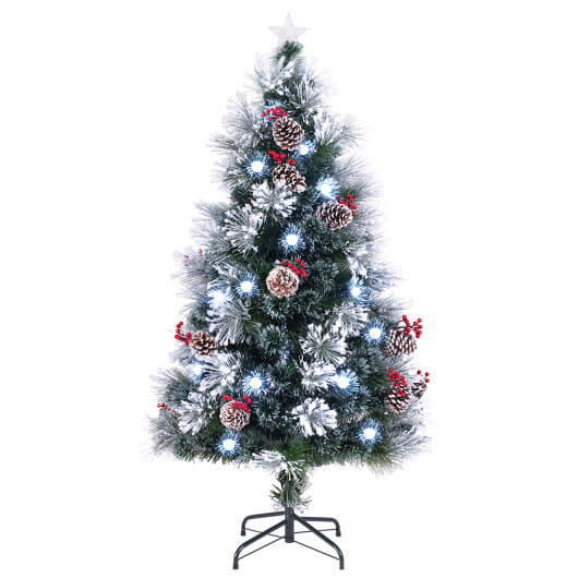 7 FT Flocked Christmas Tree with 8 Lighting Modes