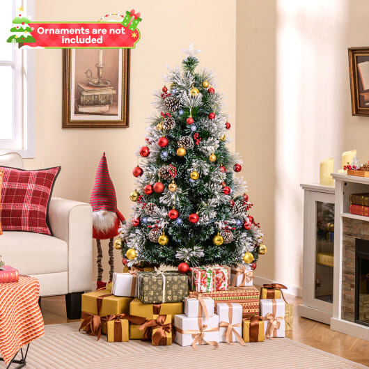 7 FT Flocked Christmas Tree with 8 Lighting Modes