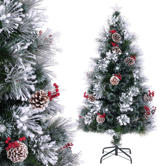 7 FT Flocked Christmas Tree with 8 Lighting Modes