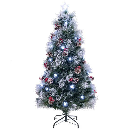 7 FT Flocked Christmas Tree with 8 Lighting Modes