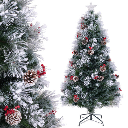 7 FT Flocked Christmas Tree with 8 Lighting Modes
