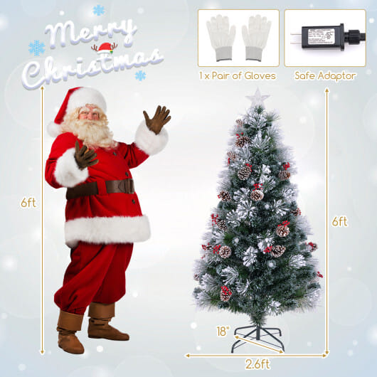 7 FT Flocked Christmas Tree with 8 Lighting Modes