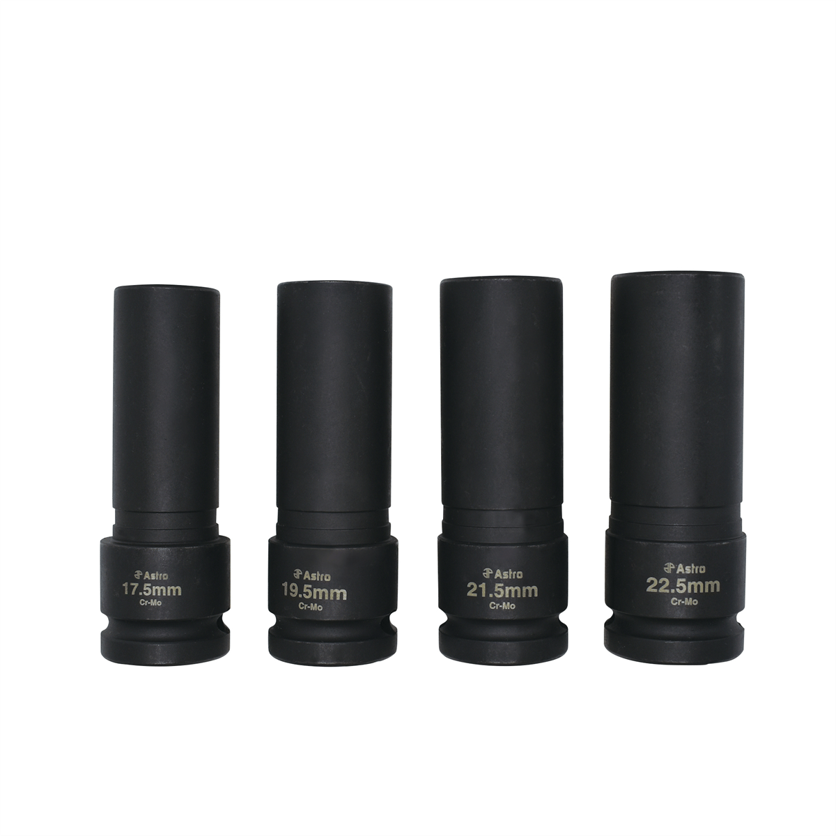 Astro Pneumatic 4pc 1/2" Drive 1/2 Size Thin Wall Lug Nut Socket Set - 17.5 - 22.5mm