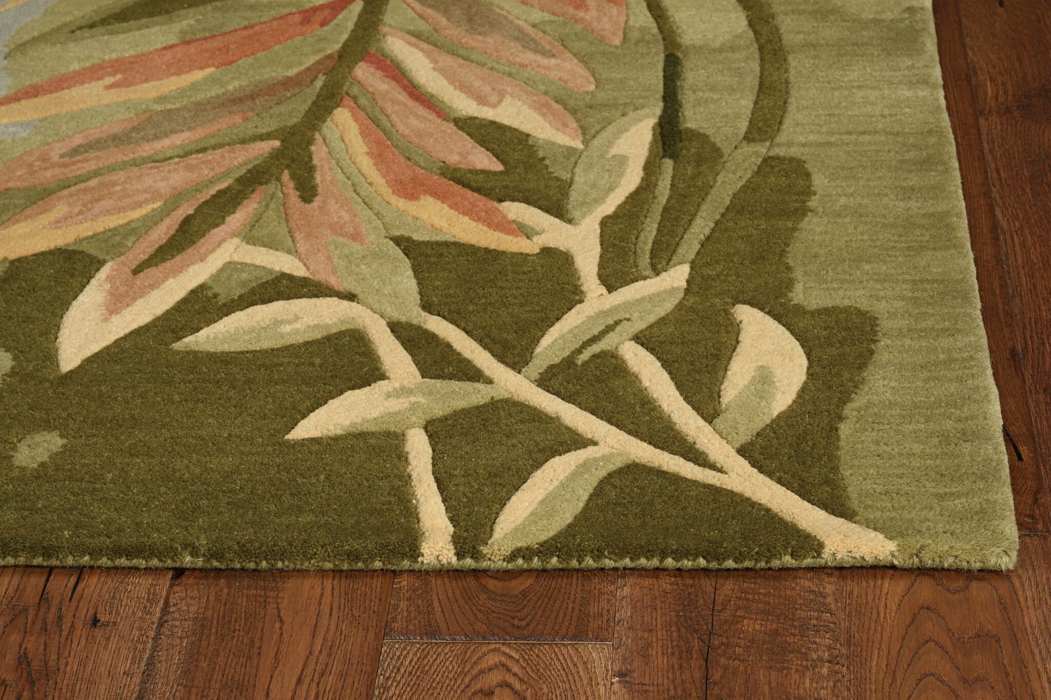 9' X 12' Blue Wool Tropical Botanical Hand Tufted Area Rug