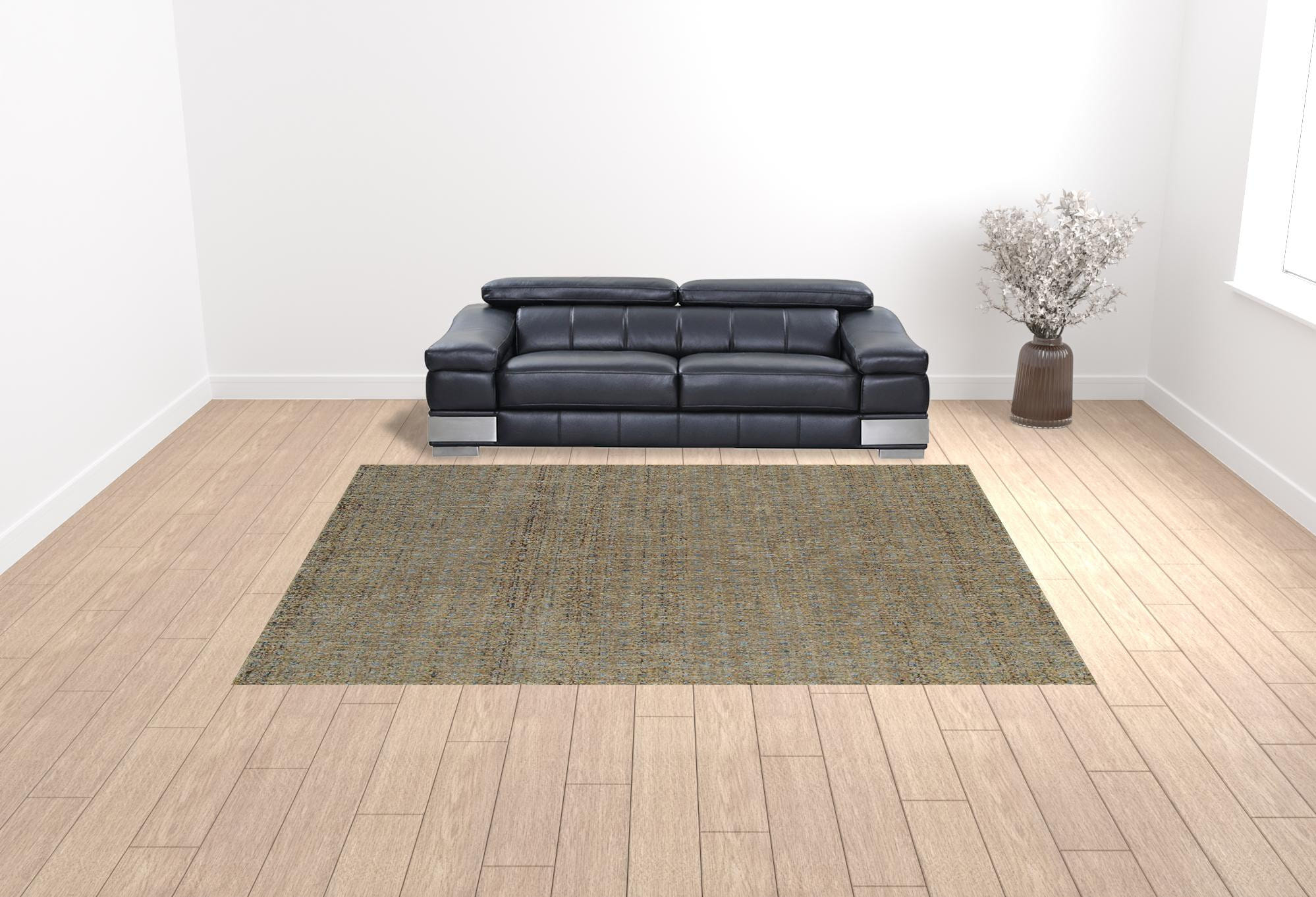 10' X 13' Blue and Silver Geometric Power Loom Area Rug