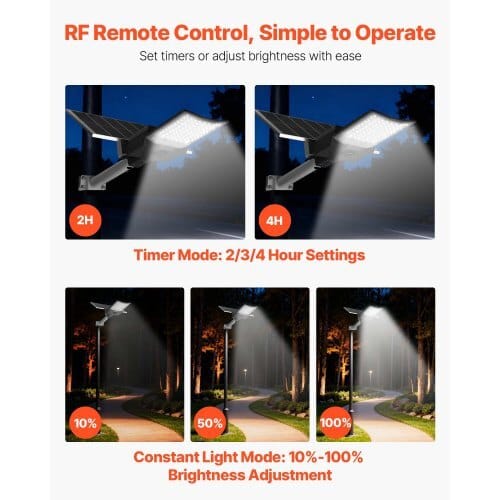 12000W Solar Street Light Outdoor, 900000LM, High Powered Commercial Parking Lot Light Dusk to Dawn, Split Type LED Flood Security Lamp with RF Remote Control, IP65 Waterproof, for Driveway Yard