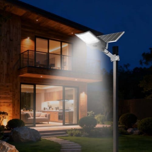 12000W Solar Street Light Outdoor, 900000LM, High Powered Commercial Parking Lot Light Dusk to Dawn, Split Type LED Flood Security Lamp with RF Remote Control, IP65 Waterproof, for Driveway Yard