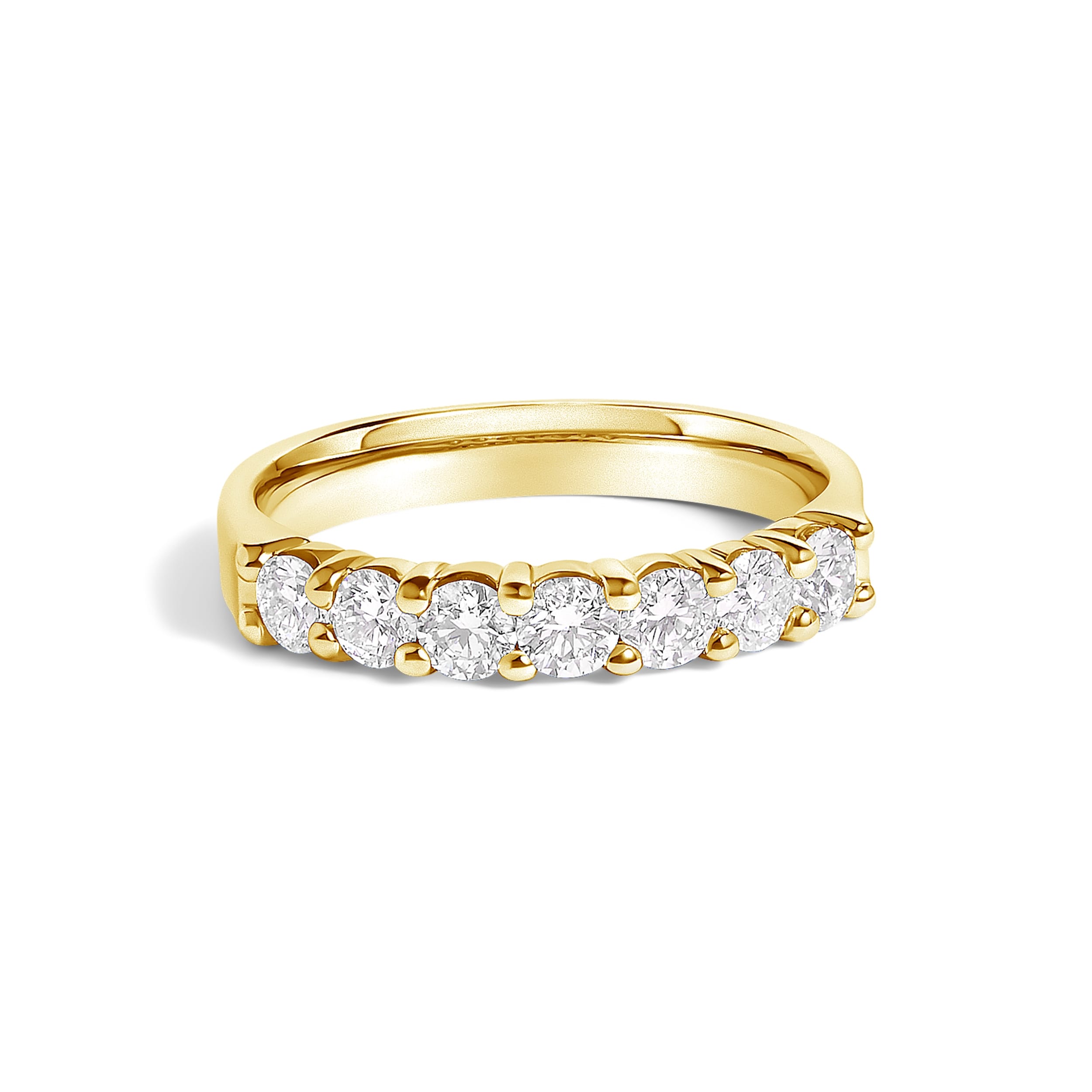 14K Yellow Gold 3/4 Cttw Diamond 7 Stone Band Ring