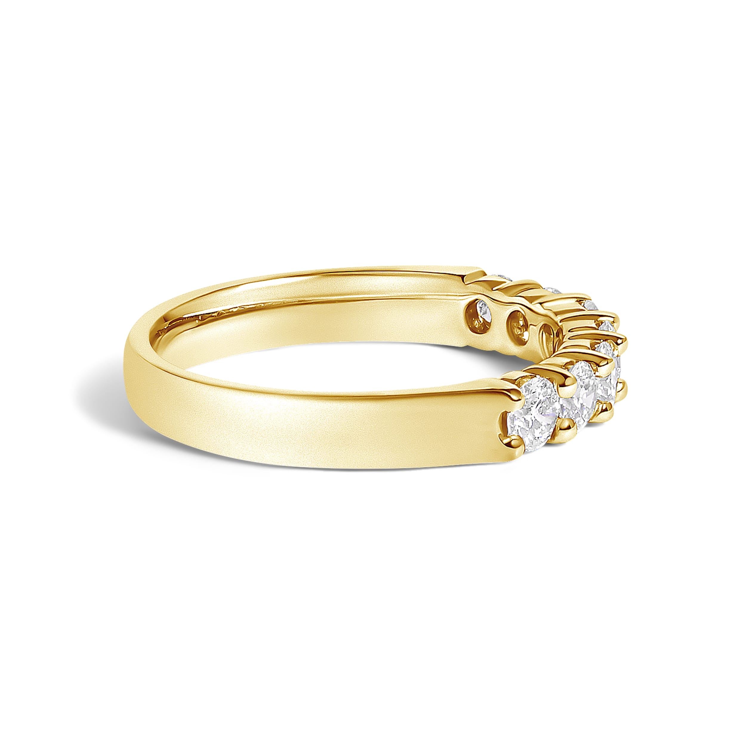 14K Yellow Gold 3/4 Cttw Diamond 7 Stone Band Ring