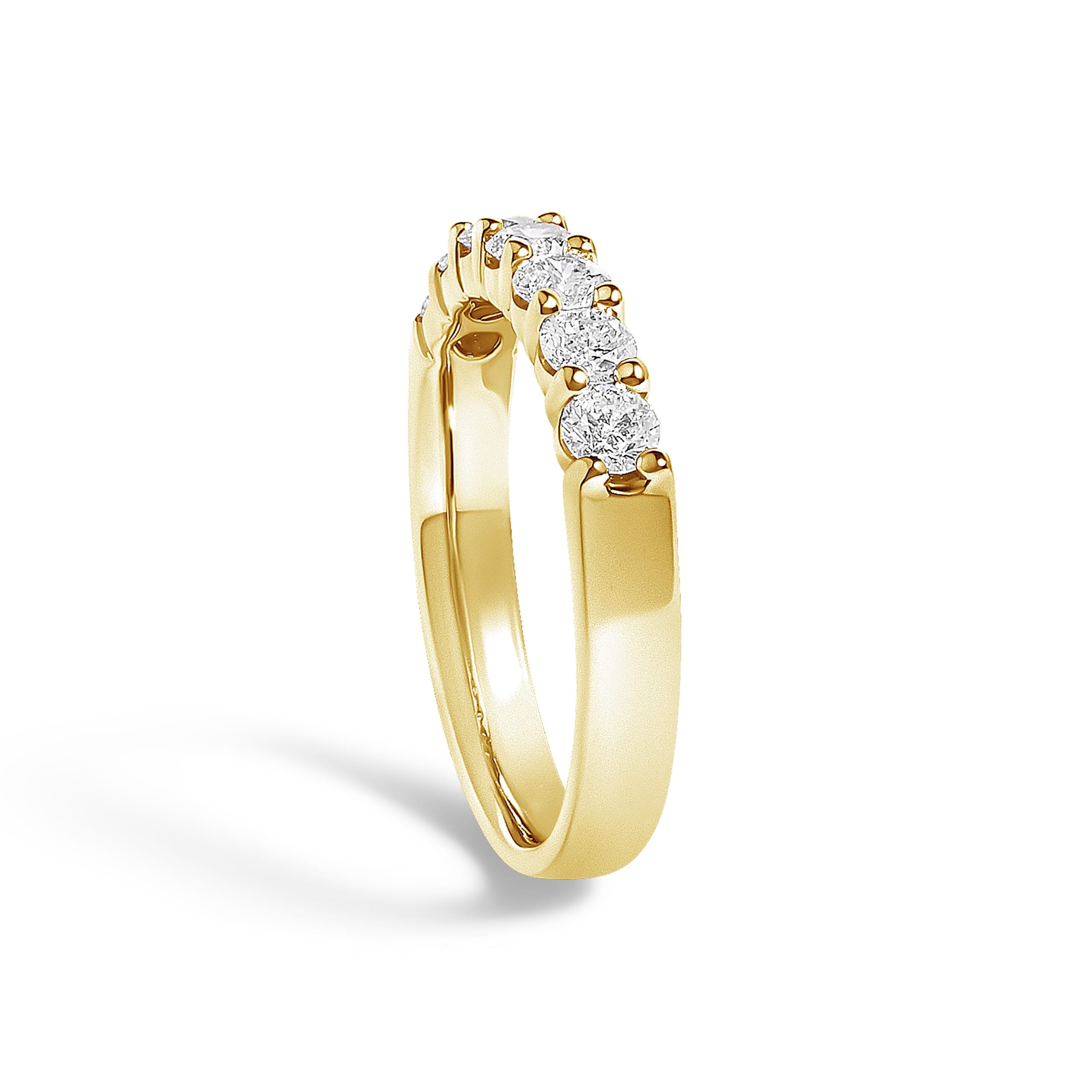 14K Yellow Gold 3/4 Cttw Diamond 7 Stone Band Ring