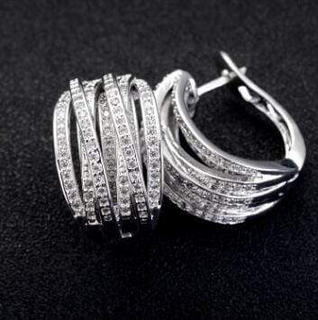 Kyrie Hoop Earrings With Multi Crystal Inlay