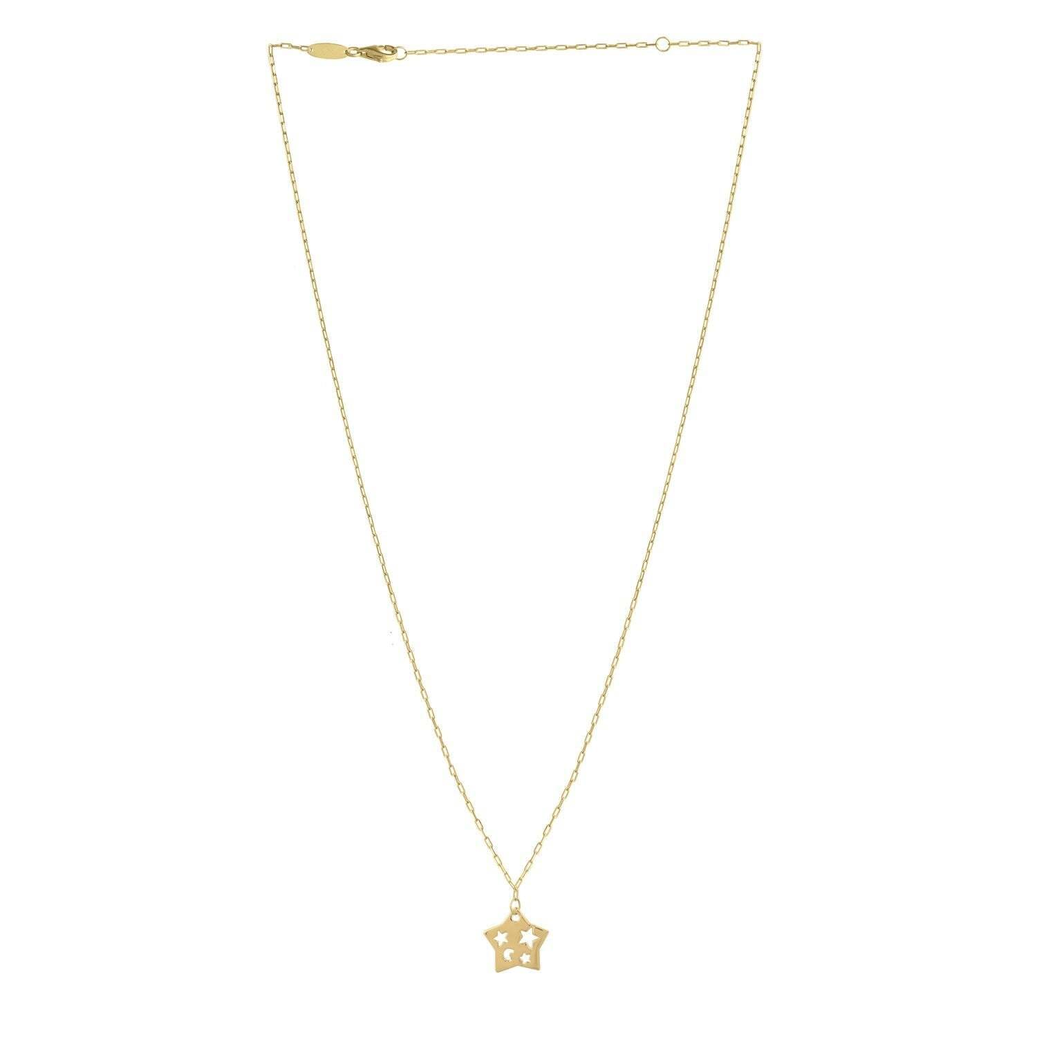 Cutout Star Necklace in 14K Yellow Gold