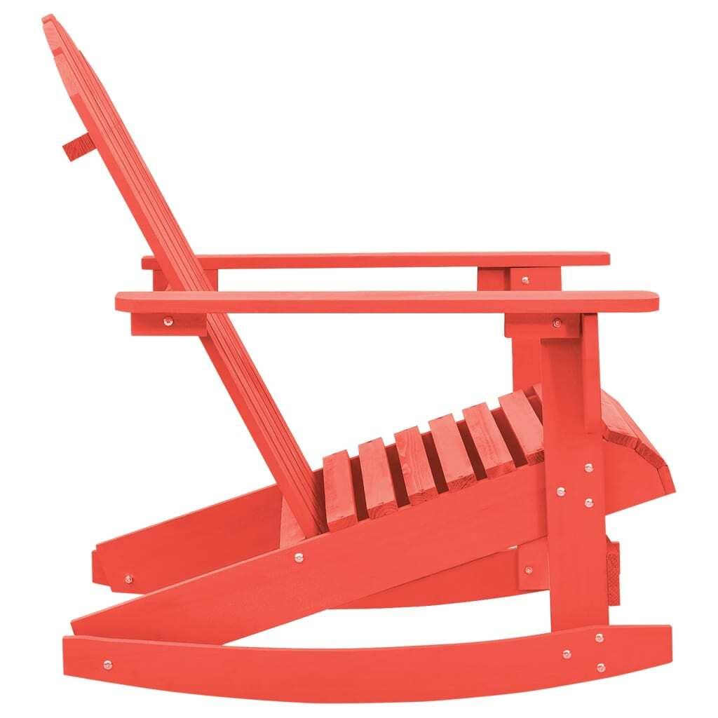 Patio Rocking Adirondack Chair Solid Fir Wood Red