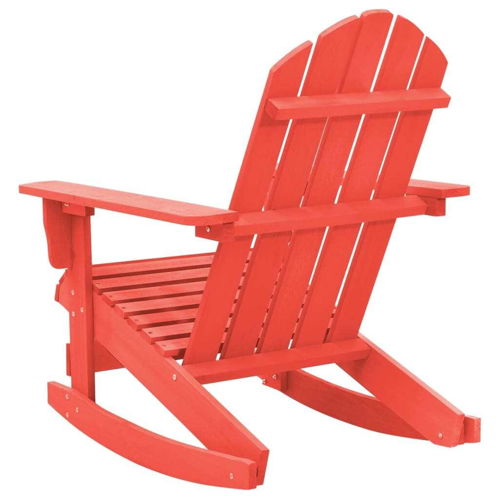 Patio Rocking Adirondack Chair Solid Fir Wood Red