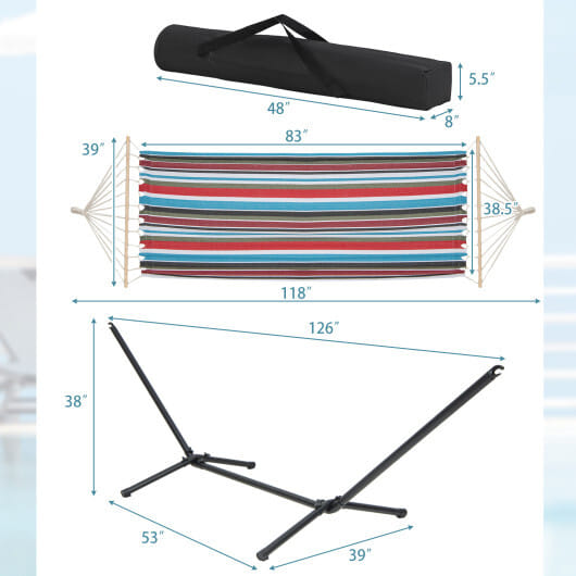 Hammock with Stand and Carrying Case-Multicolor