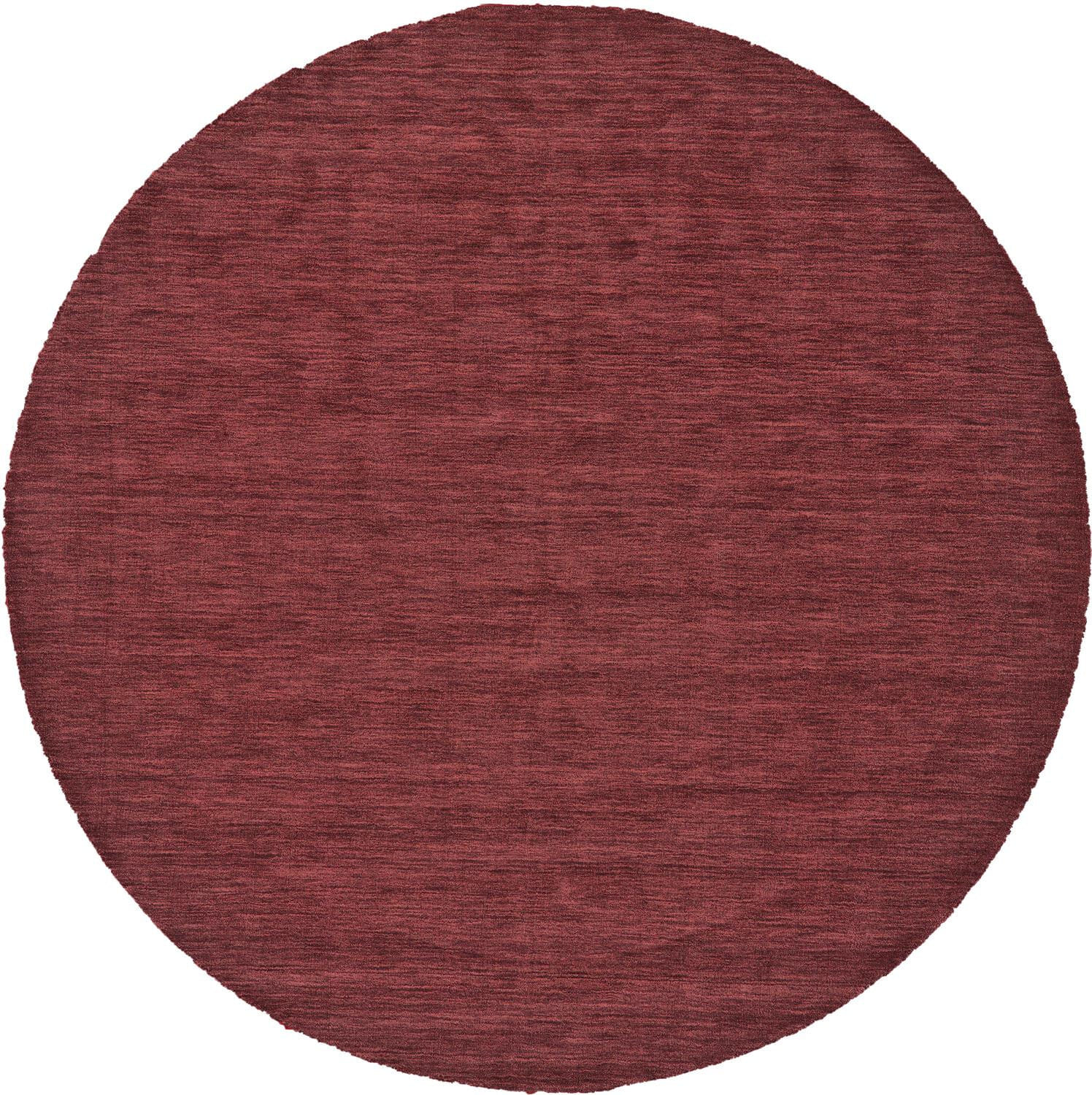 8' Red Round Wool Hand Woven Area Rug