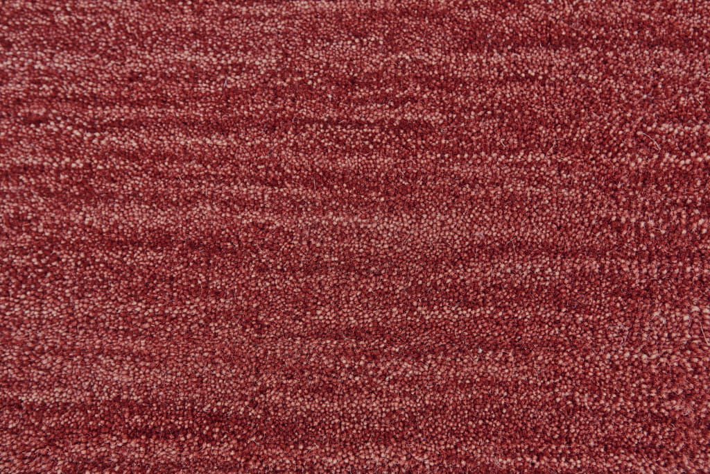 8' Red Round Wool Hand Woven Area Rug