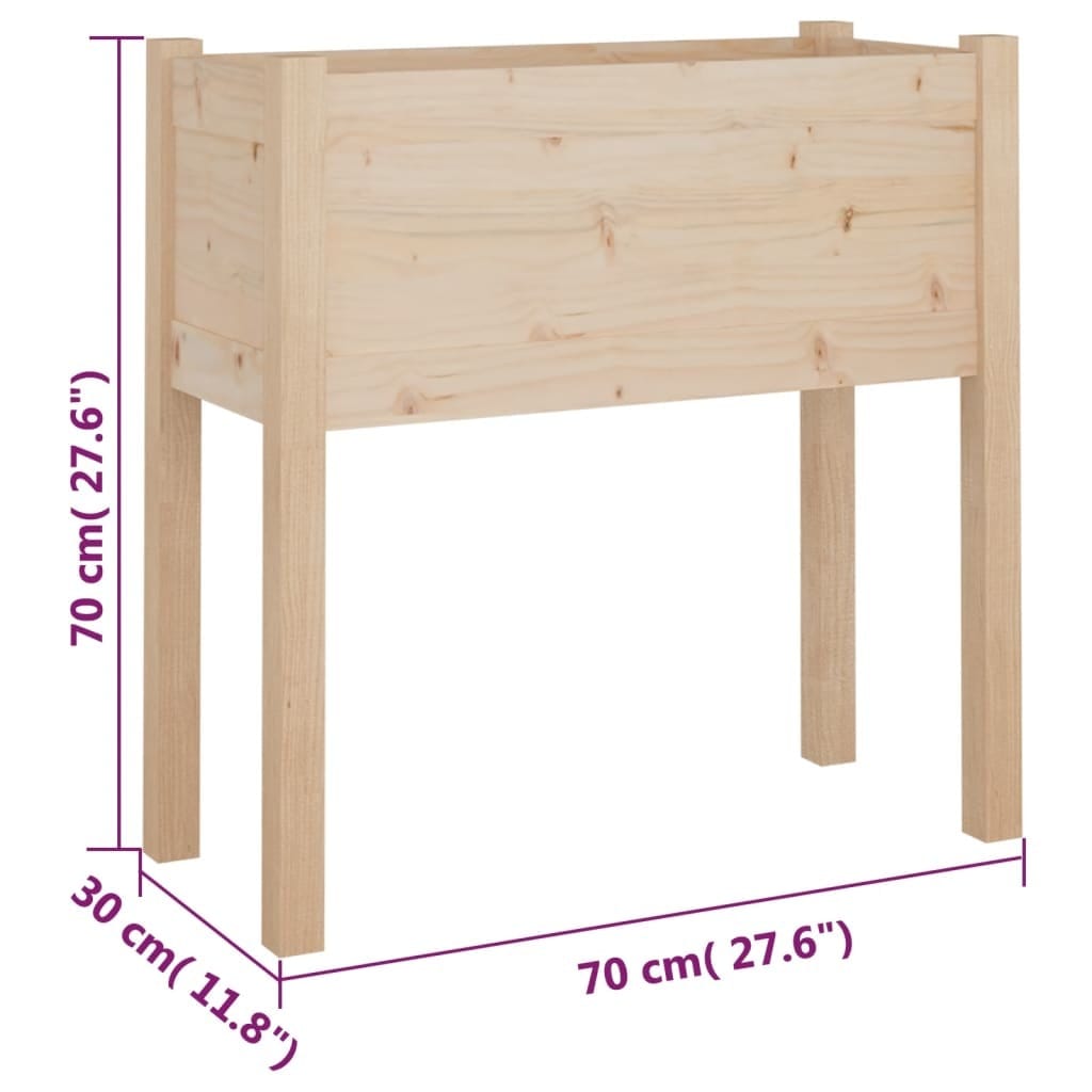 Garden Planter 27.6"x12.2"x27.6" Solid Wood Pine