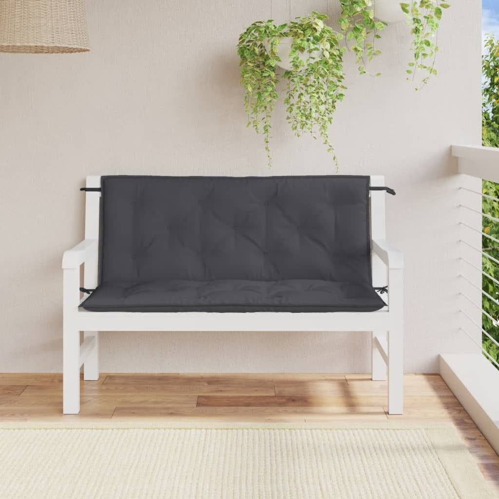 Garden Bench Cushions 2 pcs Melange Anthracite 47.2"x19.7"x2.8" Fabric