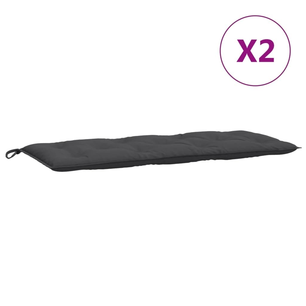 Garden Bench Cushions 2 pcs Melange Anthracite 47.2"x19.7"x2.8" Fabric