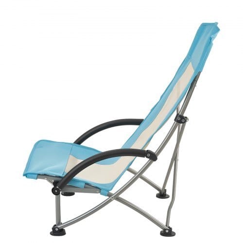 Folding Beach Chair, High Back Camping Chairs for Adults, with Cup Pocket, Mesh Back, Carry Bag, Portable Extra Wide Seat Chair 330 lbs Heavy Duty Support, for Outdoor, Camp, Light Blue, 2 Pack