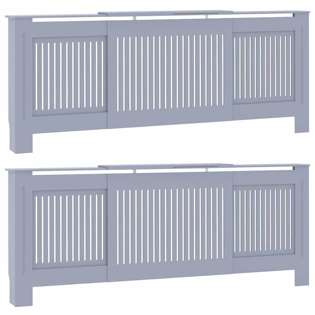 Radiator Cover 2 pcs Grey 80.71 x 8.07 x 32.09 in