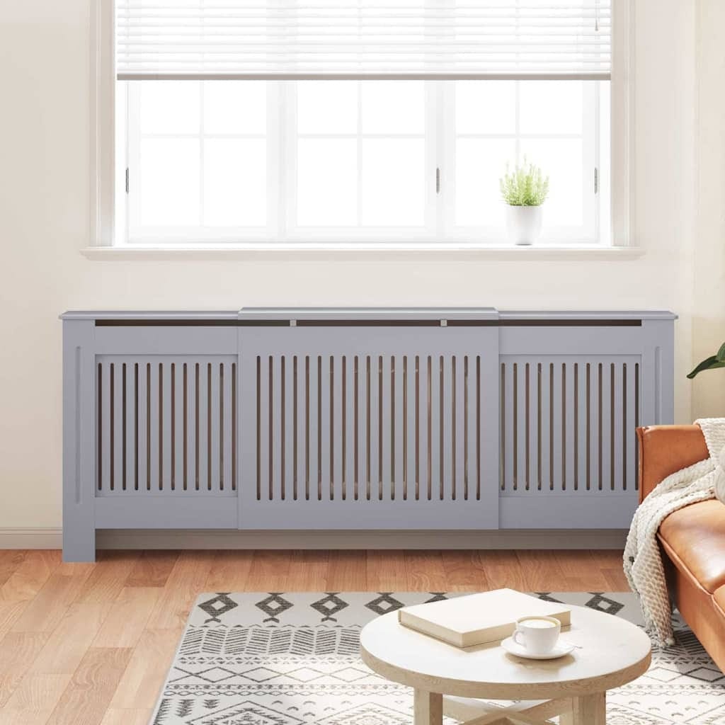 Radiator Cover 2 pcs Grey 80.71 x 8.07 x 32.09 in