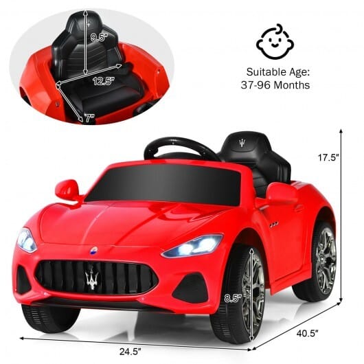 12V Kids Ride-On Car with Remote Control and Lights-Pink