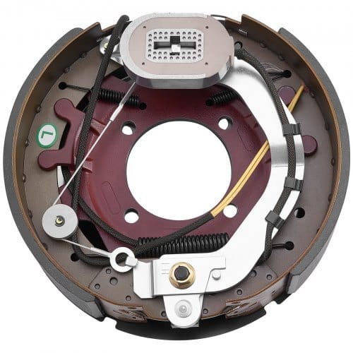 Electric Trailer Brake Kit, 12.25 x 3.375 Inch, 2 Pairs Self-Adjusting Electric Brakes Kit for 10000 lbs Trailer Axle, Backing Plates for Braking System Part Replacement, Fit for Trailers, RVs