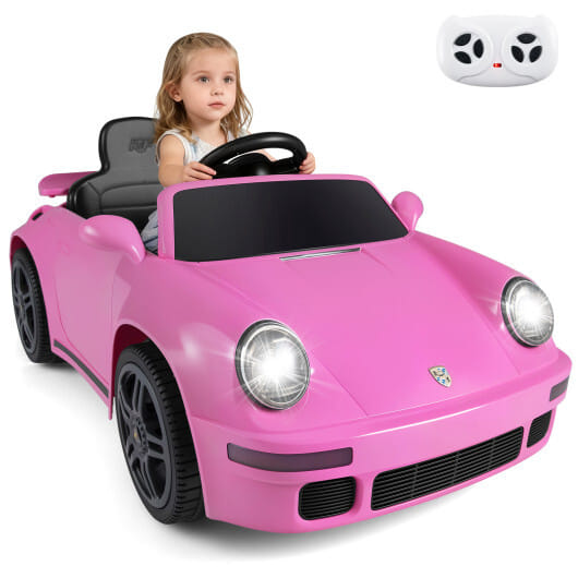 12V Electric Ride On Car Licensed RUF CTR with Remote Control and Music-Pink