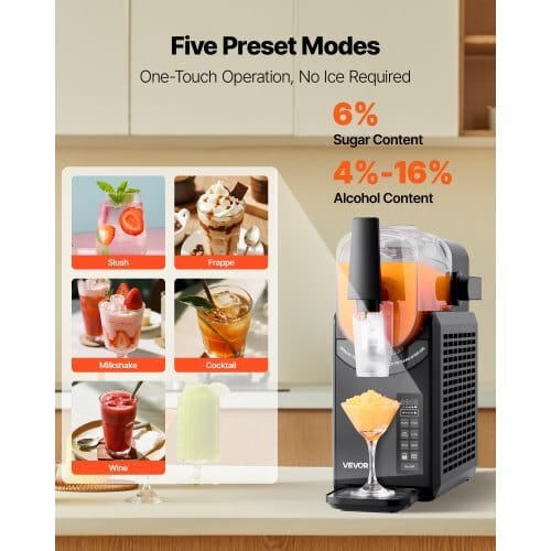 Slushie Machine, 2.6L/88oz No Ice Needed Slushy Machine for Home, Frozen Drink Maker with 5 Preset Programs, Margarita Machine with Self-Cleaning, Frozen Margaritas, Frapp?©s, Milkshake & More