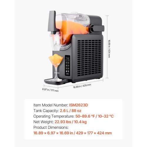 Slushie Machine, 2.6L/88oz No Ice Needed Slushy Machine for Home, Frozen Drink Maker with 5 Preset Programs, Margarita Machine with Self-Cleaning, Frozen Margaritas, Frapp?©s, Milkshake & More