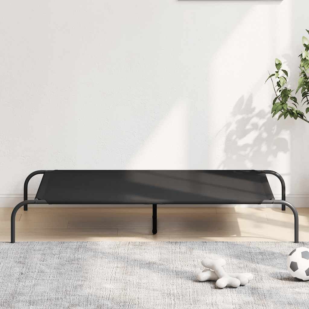 Elevated Dog Bed Black 51.2"x31.5"x7.9" Oxford Fabric and Steel