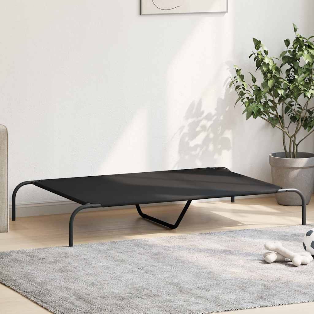 Elevated Dog Bed Black 51.2"x31.5"x7.9" Oxford Fabric and Steel